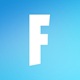 a white F on a blue background